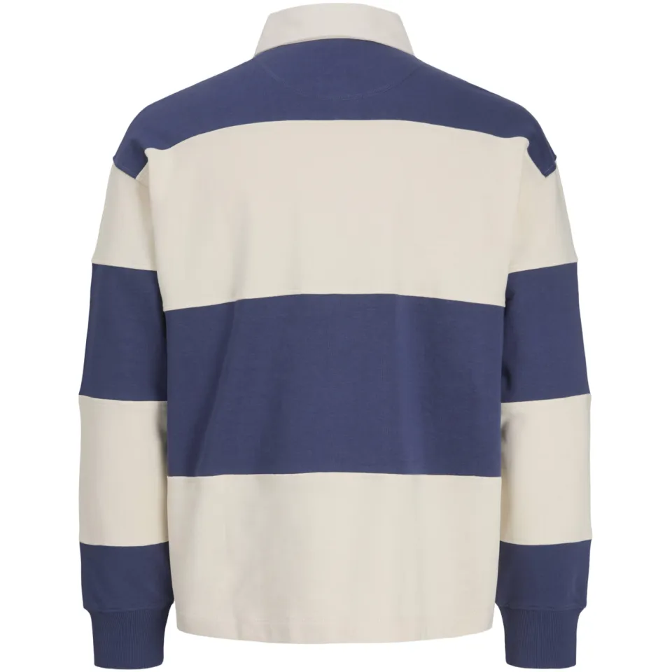 Jack & Jones JUNIOR gestreepte sweater met tekst - marineblauw/ecru, foto 4