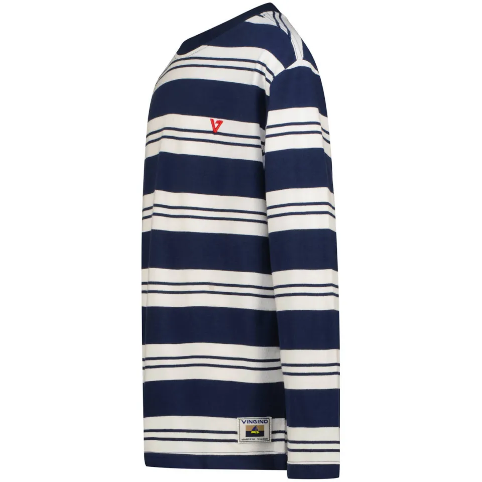 Vingino gestreepte longsleeve donkerblauw/wit, foto 5
