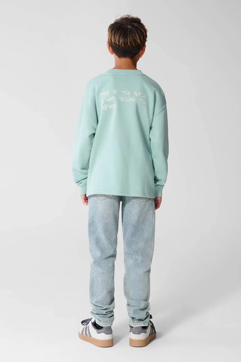 Shoeby sweater met backprint - licht turquoise, foto 4
