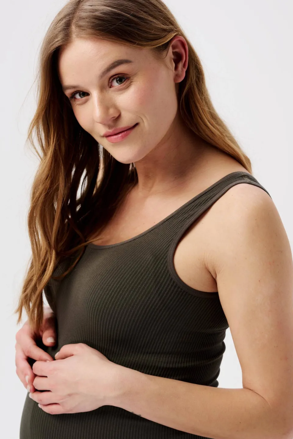 Noppies maternity zwangerschapstanktop Sama olijfgroen, foto 3