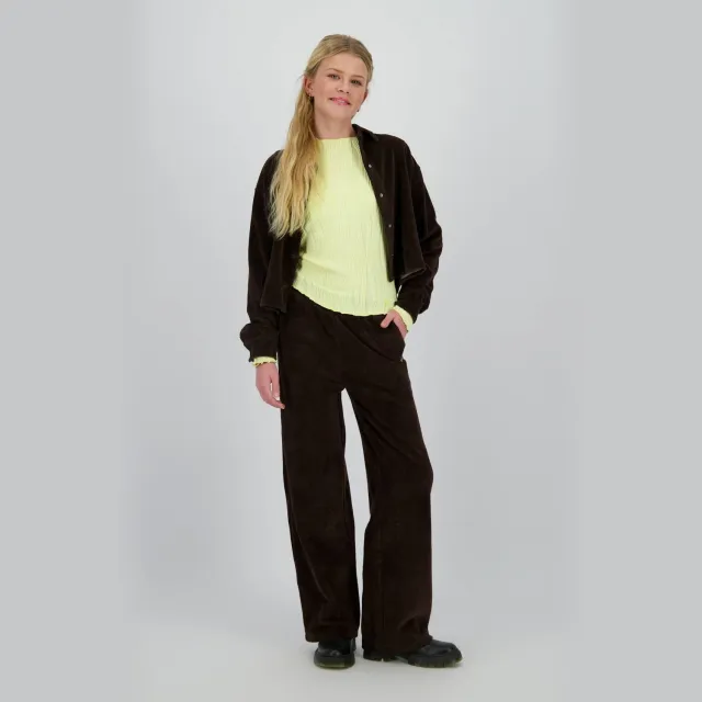 Raizzed Pemie wide leg flared broek donkerbruin
