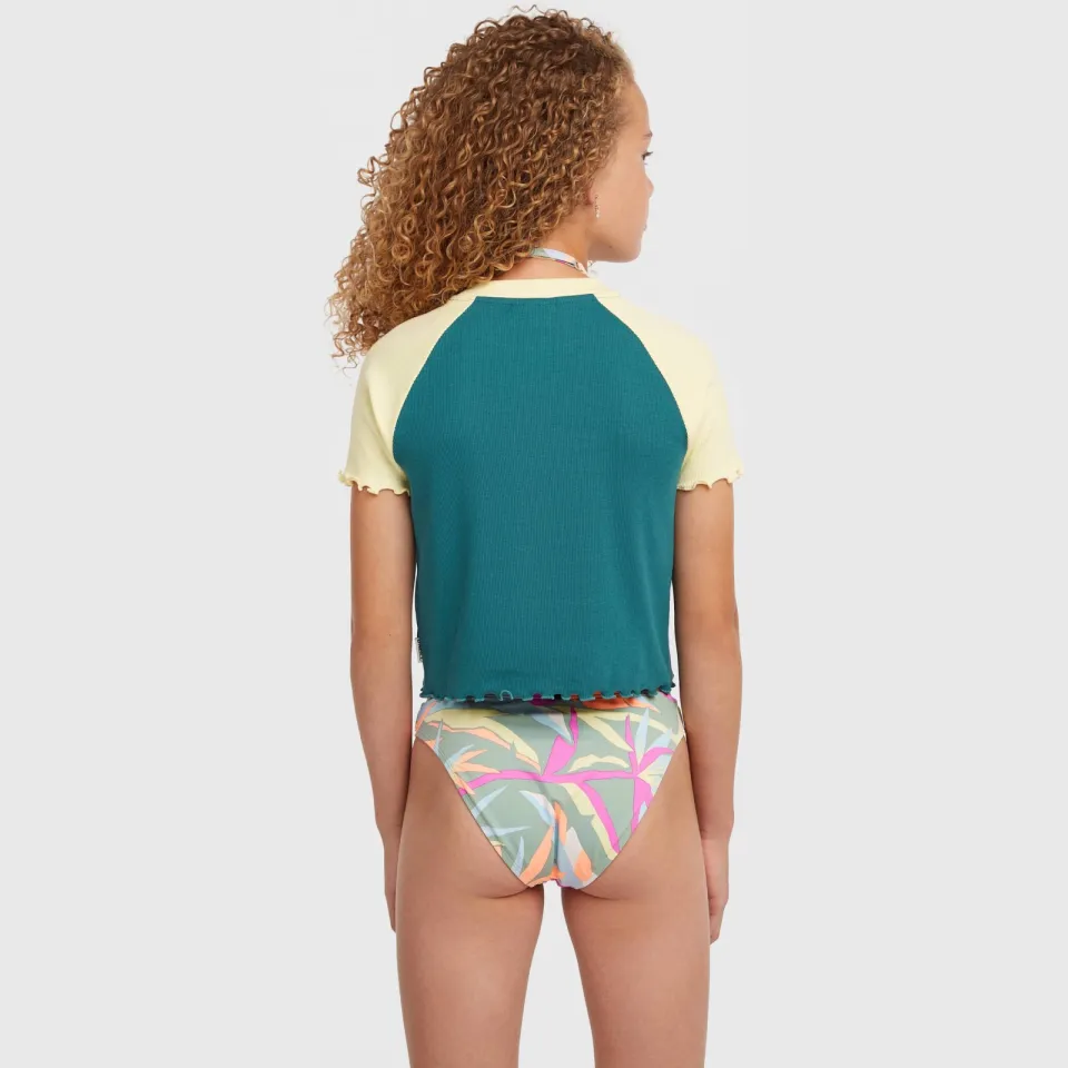 O'Neill colour-block rib t-shirt donkergroen donkergroen/lichtgeel, foto 5