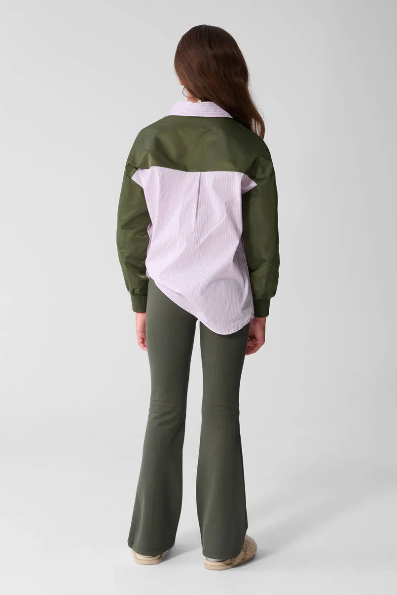Shoeby flared legging donkergroen, foto 3
