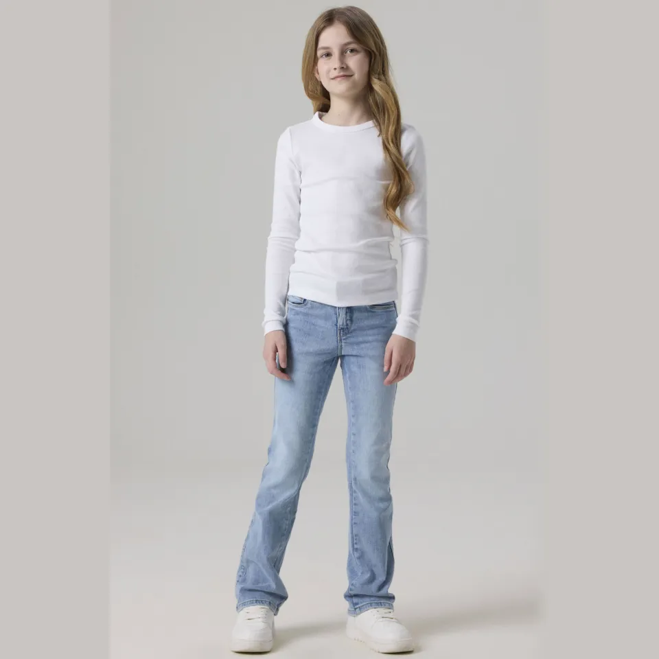 NAME IT KIDS bootcut fit jeans NKFPOLLY light blue denim