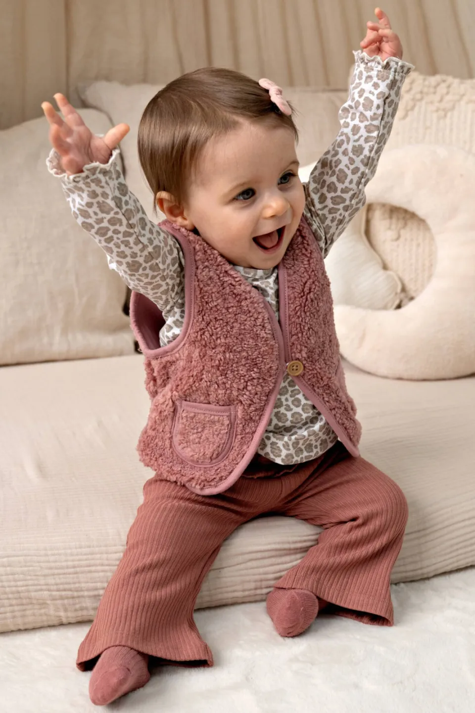 Feetje teddy gilet Dress to Impress roze