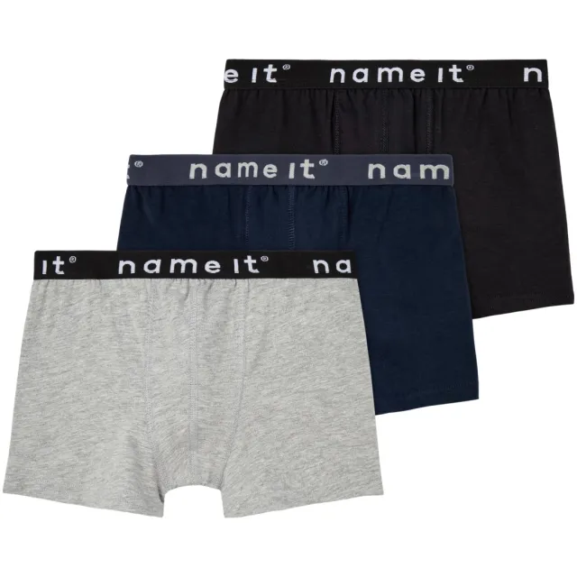 NAME IT NKMBOXER boxershort donkerblauw, grijs melange en zwart Donkerblauw/grijs melange/zwart