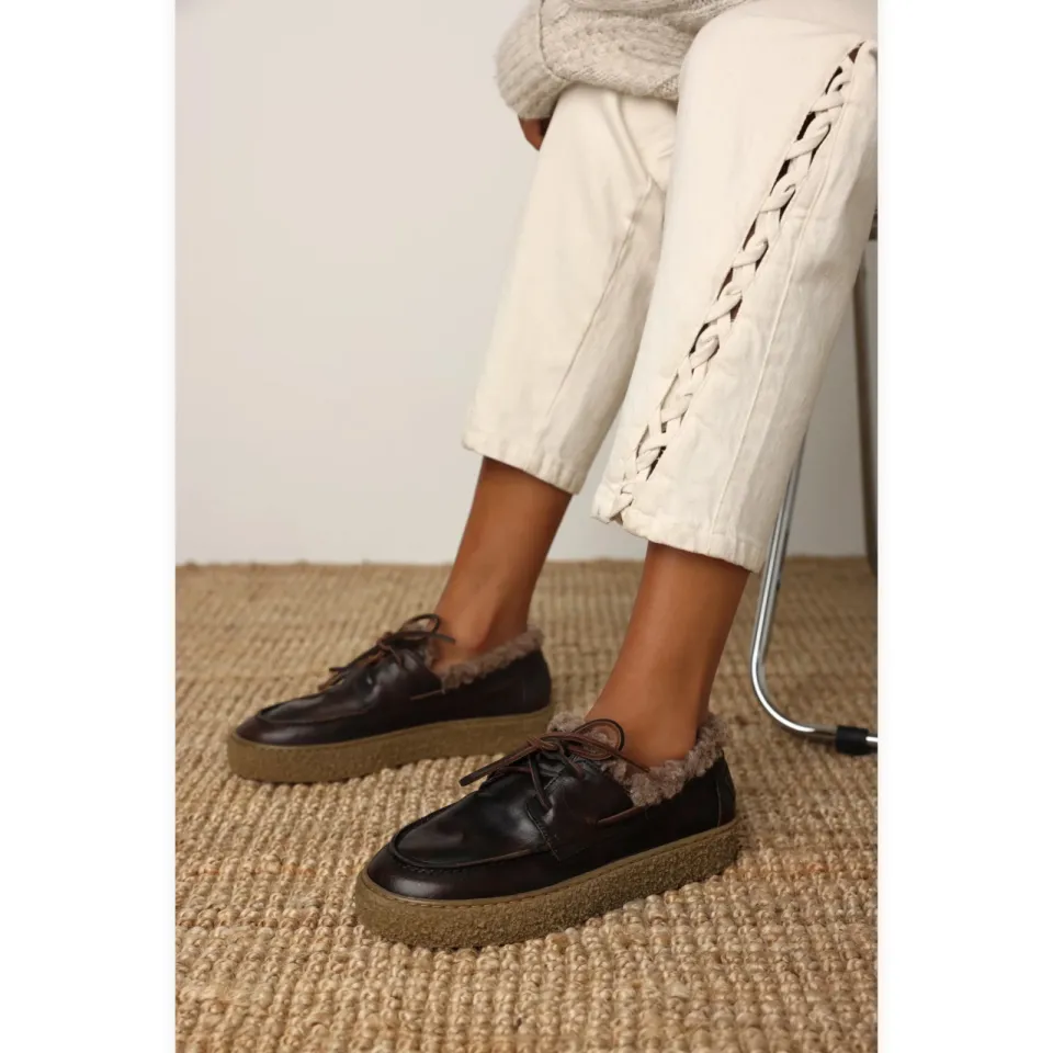 Shabbies Amsterdam Chewy Moccasin sneaker donkerbruin, foto 7
