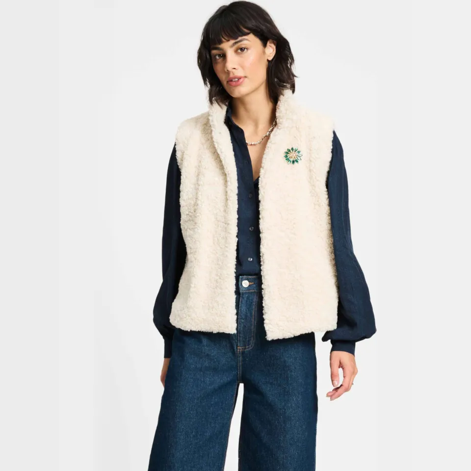 POM Amsterdam gilet ecru, foto 3