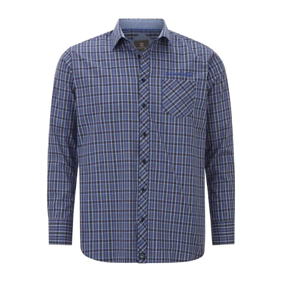 Jan Vanderstorm casual overhemd blauw, foto 2