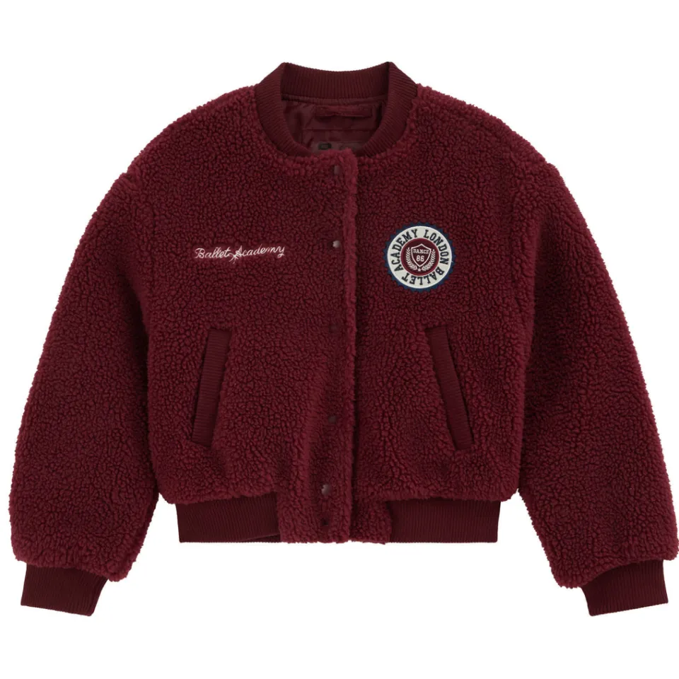 WE Fashion teddy bomberjas donkerrood, foto 2