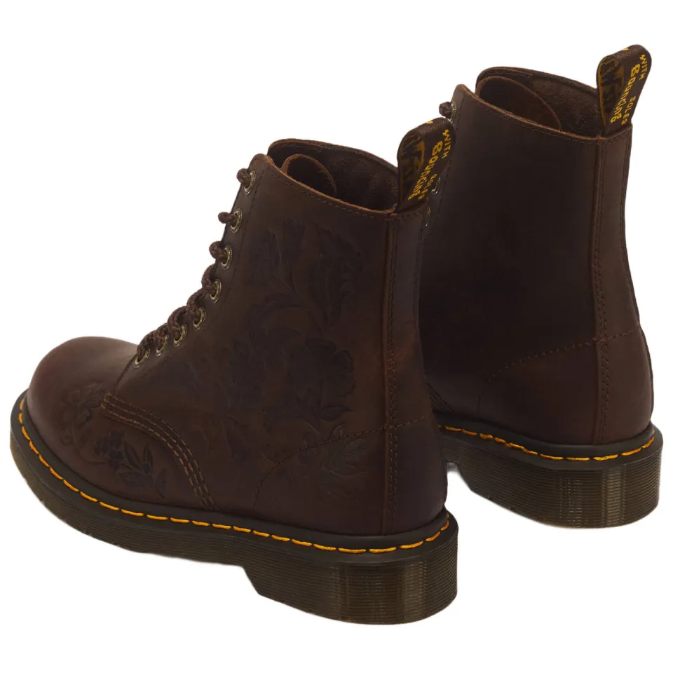 Dr. Martens 1460 Pascal Emboss Flora leren veterboots met print - donkerbruin, foto 2