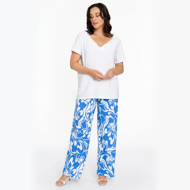 Yoek T-shirt v-hals wit