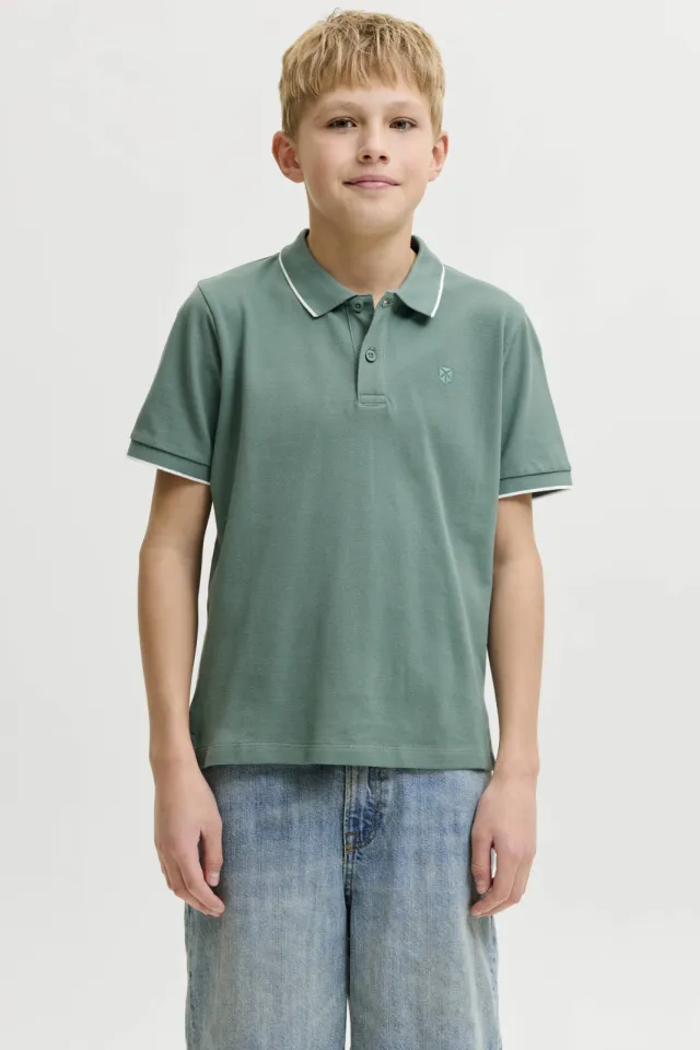 Jack & Jones JUNIOR polo groen Groen/wit