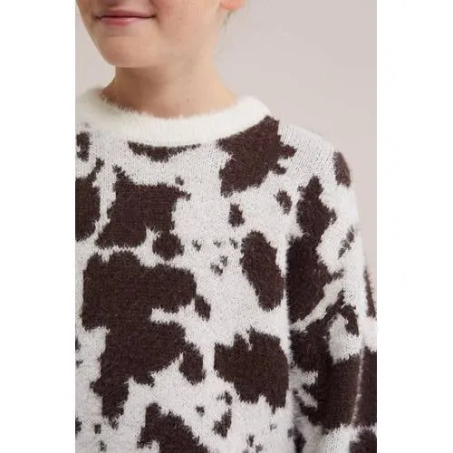 WE Fashion gebreide trui met dierenprint - wit/bruin, foto 5
