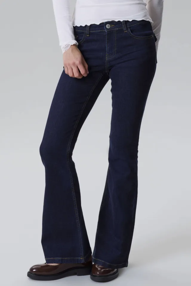 LMTD NLFBLIBLING flared jeans - donkerblauw Dark blue denim