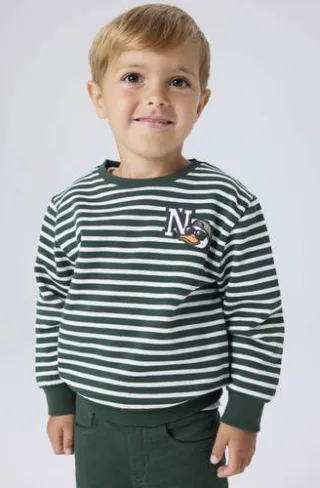 NAME IT MINI gestreepte sweter met patch groen, foto 2