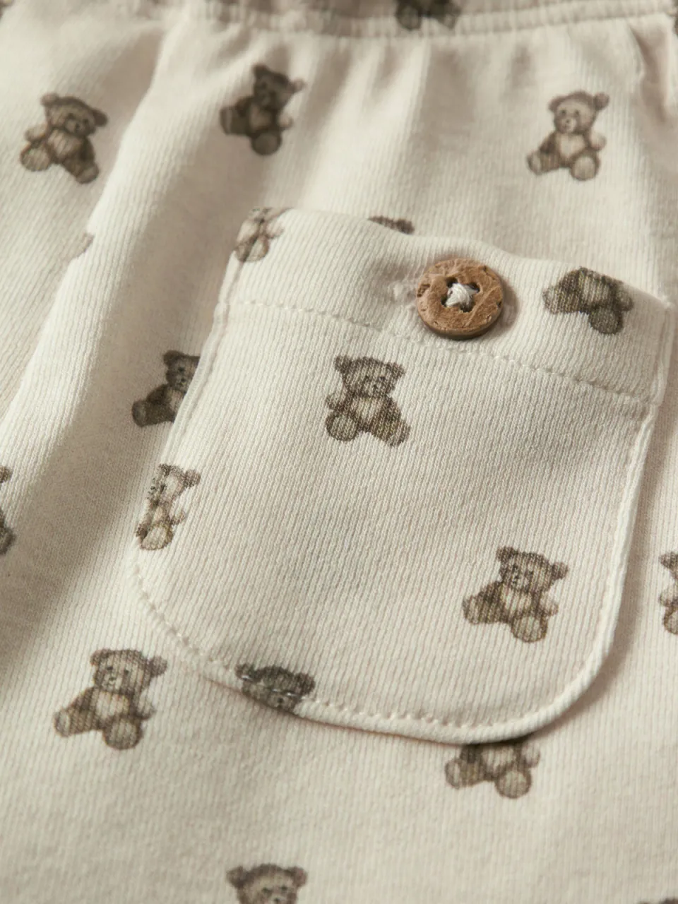 Lil' Atelier babybroek ecru met beerprint, foto 3