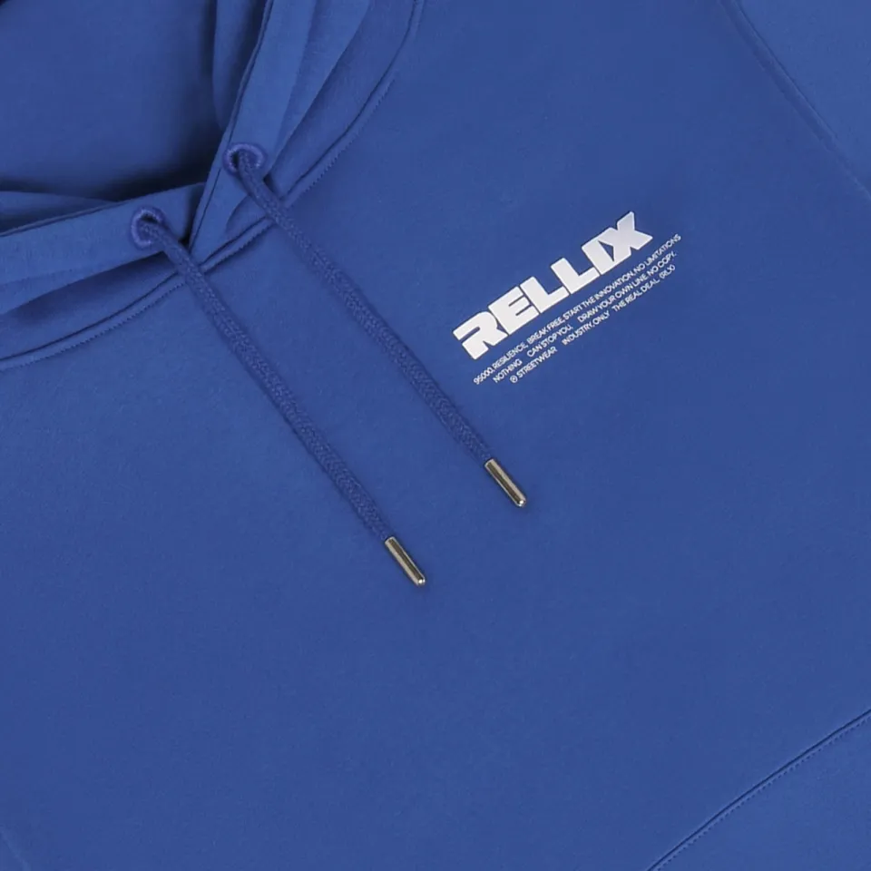Rellix rechtvallende sweater met backprint - blauw, foto 5