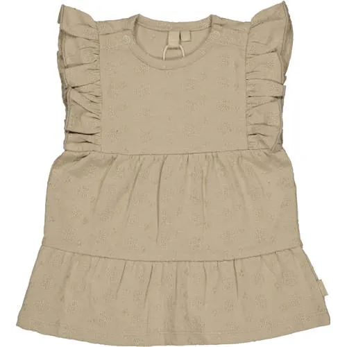 LEVV Newborn A-lijn jurk beige Bruin