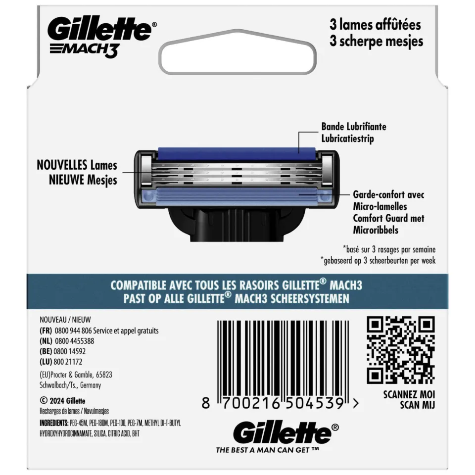 Gillette Mach3 Base scheermesjes, foto 6