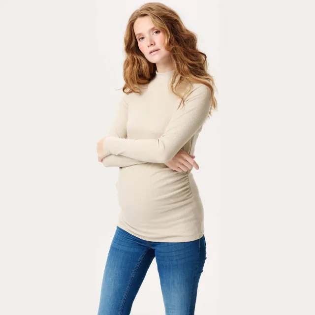 Noppies Sira zwangerschapslongsleeve beige, foto 4