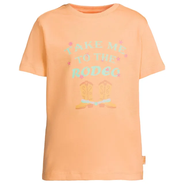Orange Stars T-shirt perzik met print