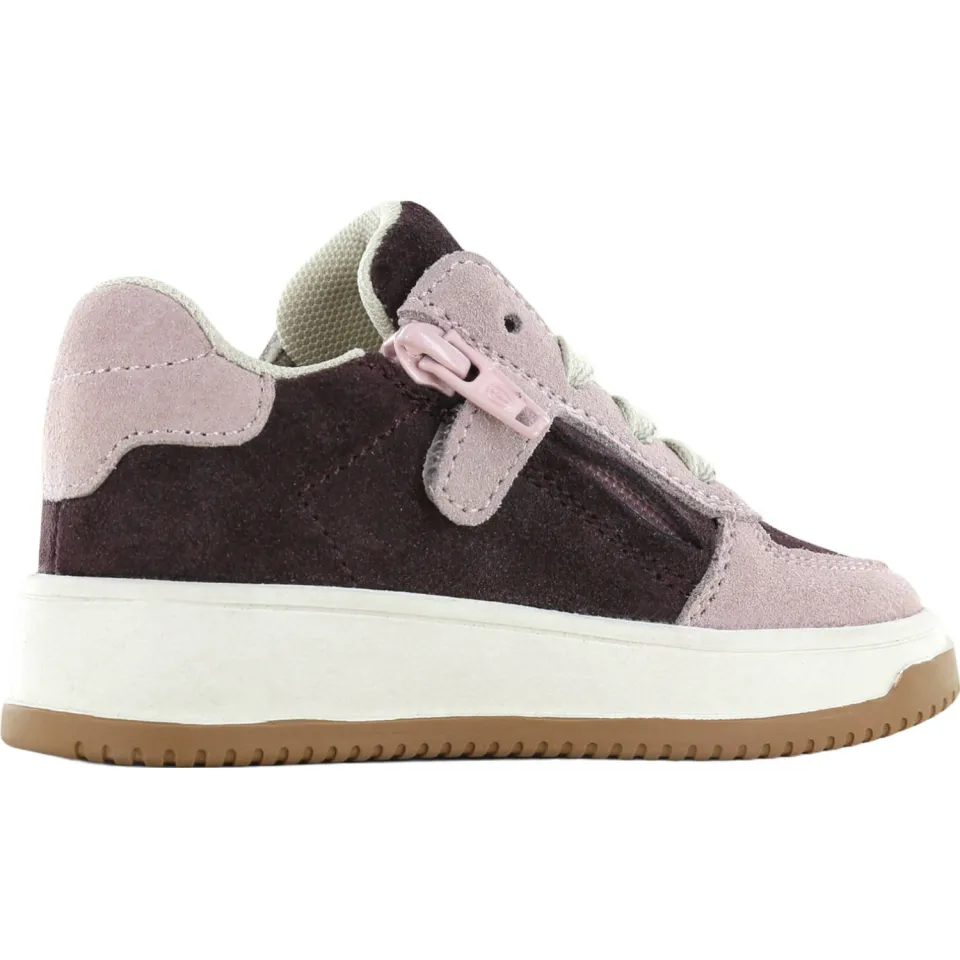 Shoesme suède sneakers - roze/donkerbruin