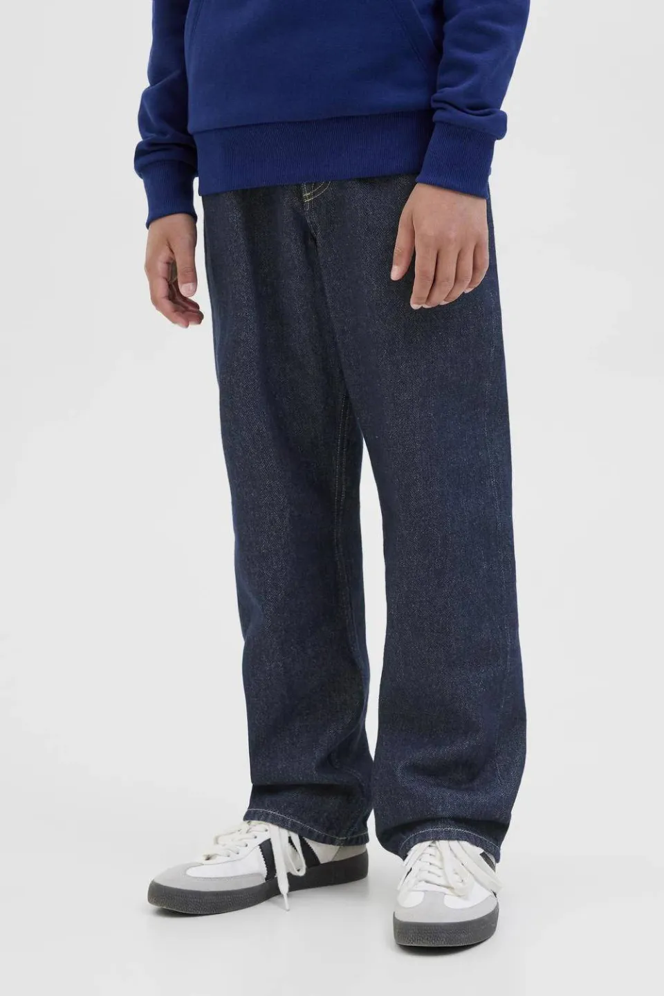 Jack & Jones JUNIOR relaxed high waist loose fit jeans dark blue denim, foto 4