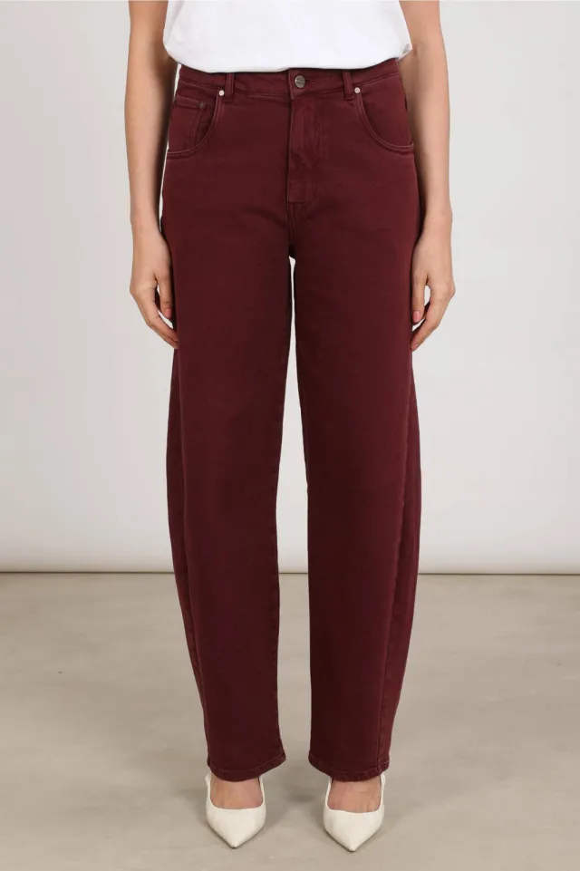 NUKUS Petra loose fit jeans - donkerrood, foto 6