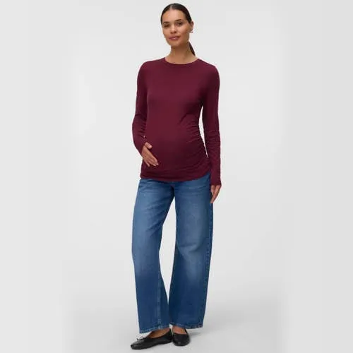 Vero Moda Maternity zwangerschaps longsleeve donkerrood, foto 3