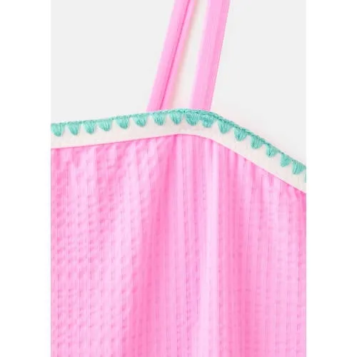 Mango Kids one shoulder badpak roze/blauw, foto 3