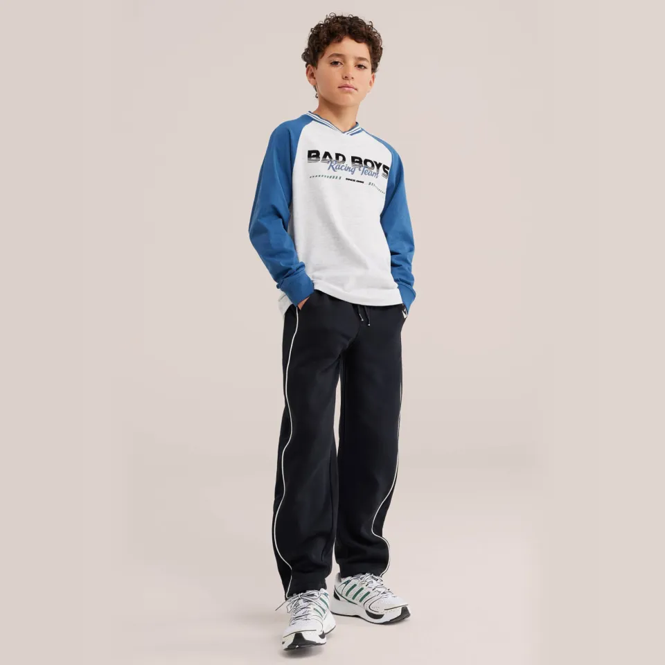 WE Fashion longsleeve grijs/blauw