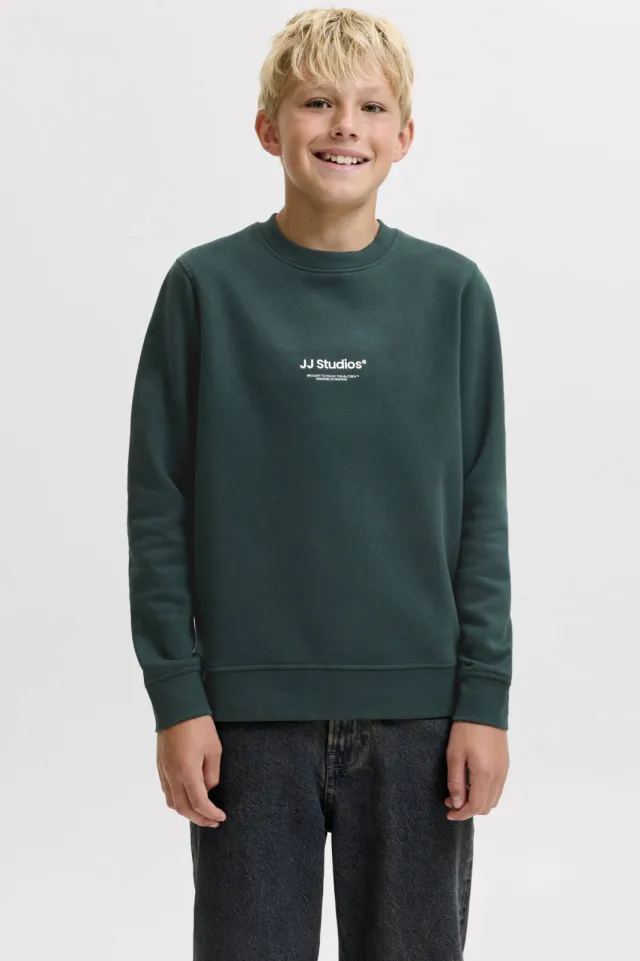 Jack & Jones JUNIOR sweater met tekst - donkergroen