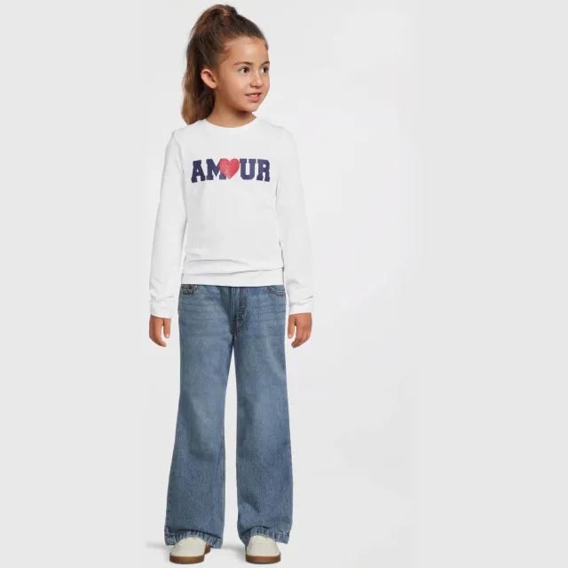 Anytime longsleeve met printopdruk wit