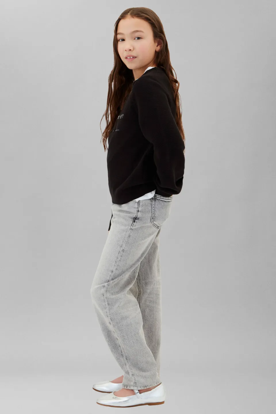 Calvin Klein high waist barrel jeans - grijs, foto 3