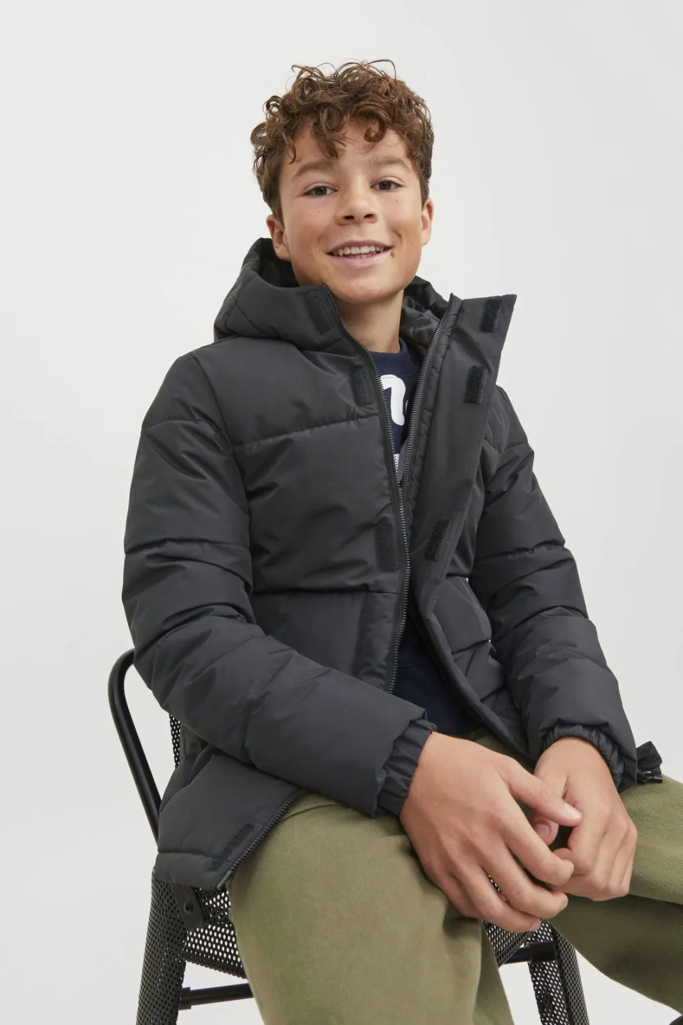 Jack & Jones Junior gewatteerde winterjas JCOSPEED zwart, foto 4