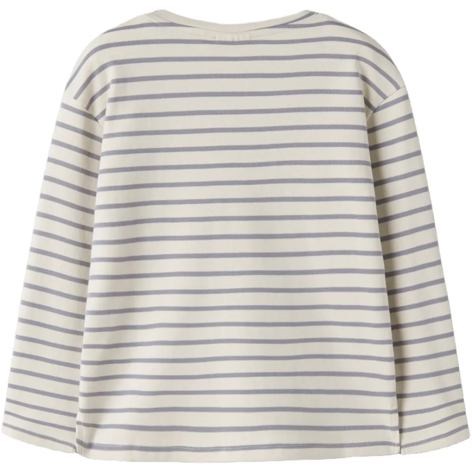 Lil' Atelier MINI gestreepte longsleeve ecru/lichtblauw, foto 2