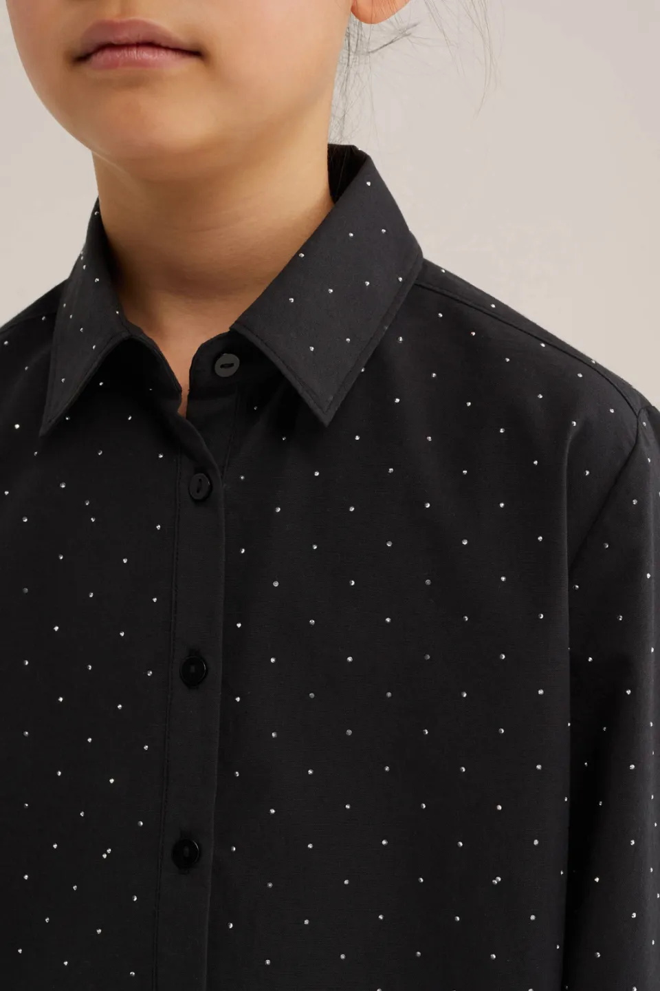 WE Fashion blouse met strass-steentjes zwart, foto 6