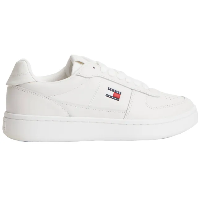 Tommy Jeans leren sneakers met logo wit