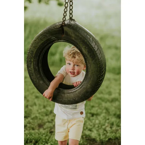 Koko Noko sweatshort groen en geel, foto 5