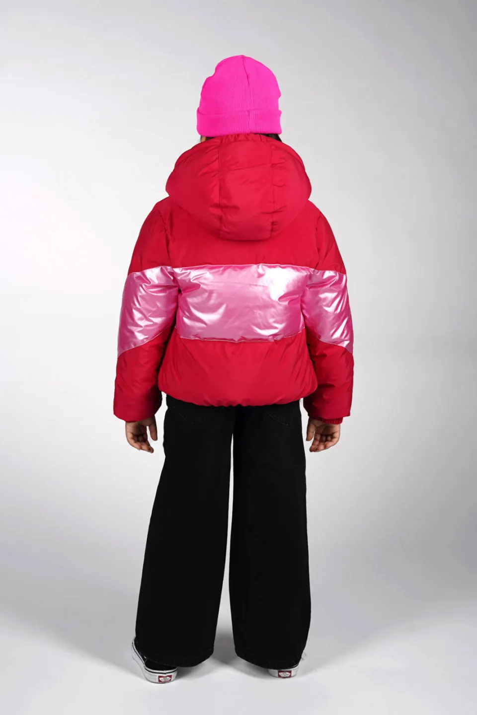 Moodstreet gewatteerde jas rood/roze metallic, foto 4