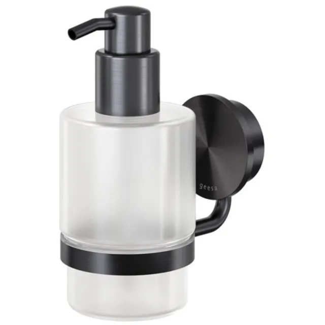 Geesa Zeepdispenser Geesa Opal 200 ml Zwart Metaal Geborsteld