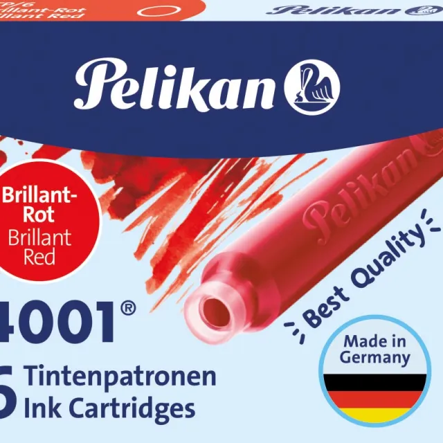 Inktpatroon pelikan 4001 rood 6 stuks