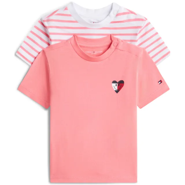 Tommy Hilfiger baby T-shirt roze/wit (set van 2), foto 2