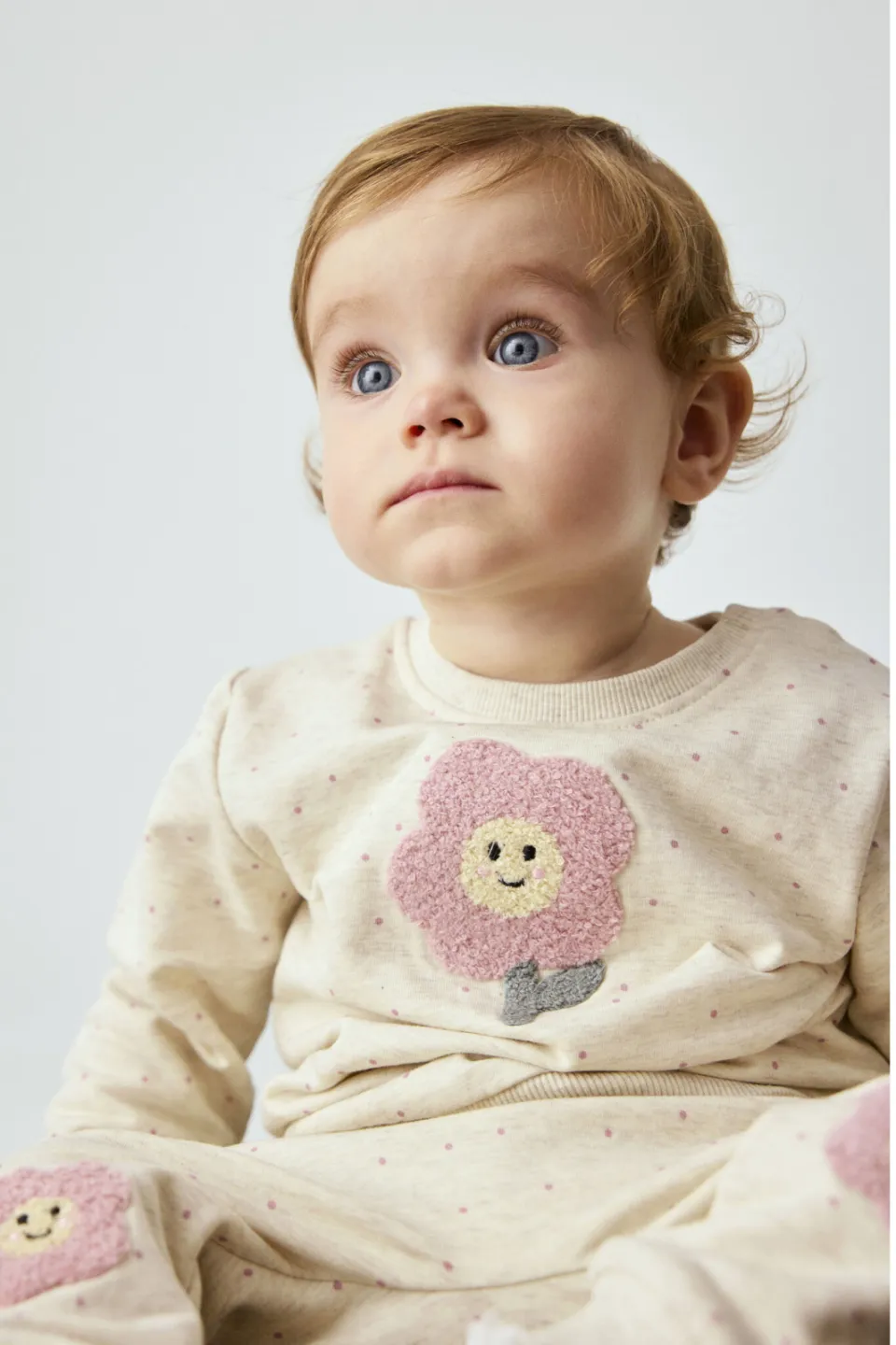 NAME IT BABY sweater met stippen - beige Beige/roze