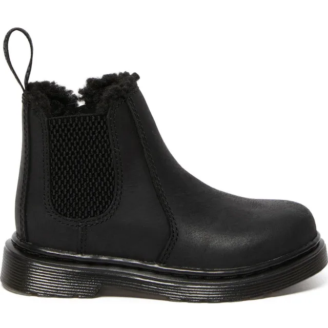 Dr. Martens Leonore Mono leren enkelboots zwart kleuter