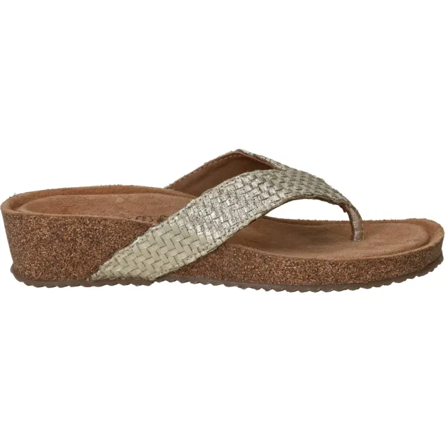 Lazamani Leia Tjoe Wedge slipper goud