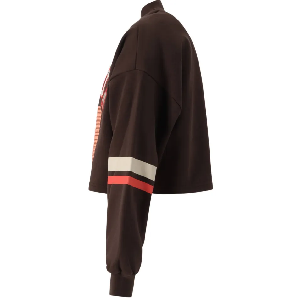Retour Jeans boxy cropped gestreepte trui met tekst - bruin/beige/rood, foto 2