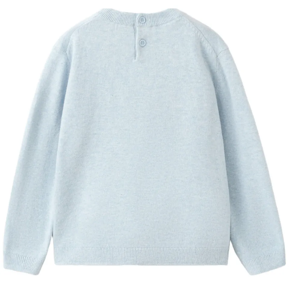 Mango Kids katoenen gebreide trui - lichtblauw, foto 3
