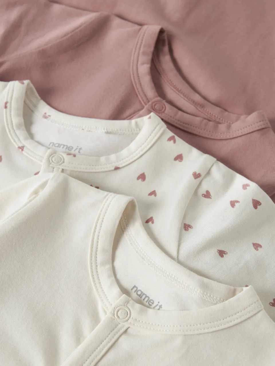 NAME IT BABY babypyjama met hartjes roze/ecru, foto 3